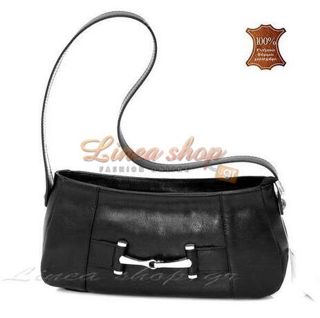 Moda Borse 8300 γυναικεία δερμάτινη τσάντα xρώμα μαύρο