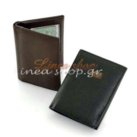 Ανδρικό δερμάτινο πορτοφόλι (όχι ταυτότητα)  377-530 μαύρο