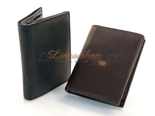 Ανδρικό δερμάτινο πορτοφόλι  (οικονομικό)  452119 μαύρο