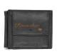 Ανδρικό δερμάτινο πορτοφόλι  (ελατήριο)  64-1436 μαύρο