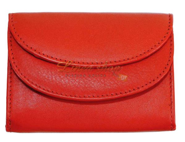 Γυναικείο μικρό δερμάτινο πορτοφόλι 11210 κόκκινο
