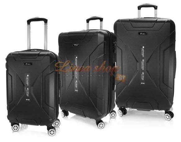 Set 3 βαλίτσες τροχήλατες (set 3 μεγέθη) 955327-3X μαύρο