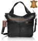 LS 06090 γυναικεία δερμάτινη τσάντα μαύρη