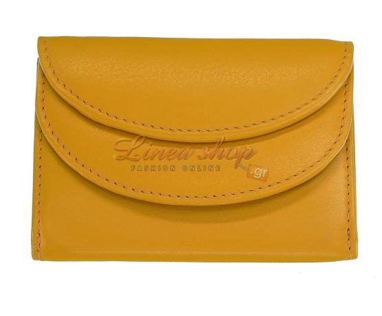 Γυναικείο μικρό δερμάτινο πορτοφόλι 11210 κίτρινο