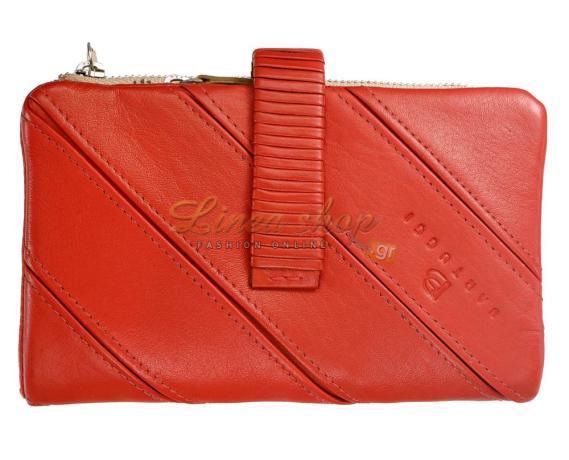Bartuggi 070-480 Γυναικείο δερμάτινο πορτοφόλι Κόκκινο
