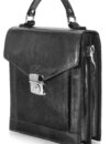 LS 136055 ανδρική δερμάτινη τσάντα ΜΑΥΡΟ