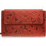 LS 71496 Γυναικείο δερμάτινο πορτοφόλι κόκκινο