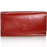 LS 11390 Γυναικείο μεγάλο δερμάτινο πορτοφόλι Κόκκινο