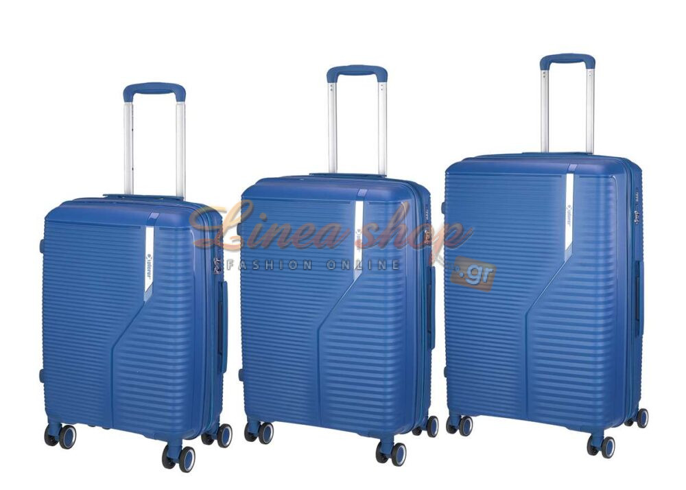 Xplorer Άθραυστη βαλίτσα πολυπροπυλενίου SET τριών διαστάσεων (S/M/L) 923015/3X-SET Μπλε