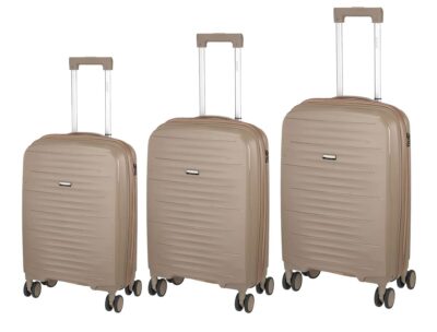Xplorer 6922/3X-SET Άθραυστες βαλίτσες πολυπροπυλενίου σε SET 3 τεμάχια & μεγέθη (S/M/L) Μπέζ