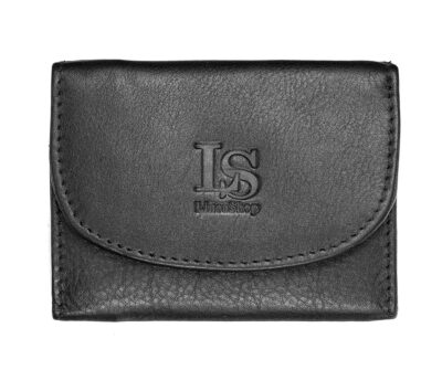 LS 76885 γυναικείο δερμάτινο μικρό πορτοφόλι μαύρο