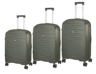 Xplorer Άθραυστες βαλίτσες πολυπροπυλενίου σε SET 3 τεμάχια & μεγέθοι (S/M/L) Χακί