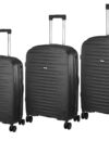 Xplorer 6922/3X-SET Άθραυστες βαλίτσες πολυπροπυλενίου σε SET 3 τεμάχια & μεγέθη (S/M/L) Μαύρο