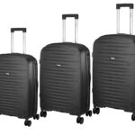 Xplorer 6922/3X-SET Άθραυστες βαλίτσες πολυπροπυλενίου σε SET 3 τεμάχια & μεγέθη (S/M/L) Μαύρο