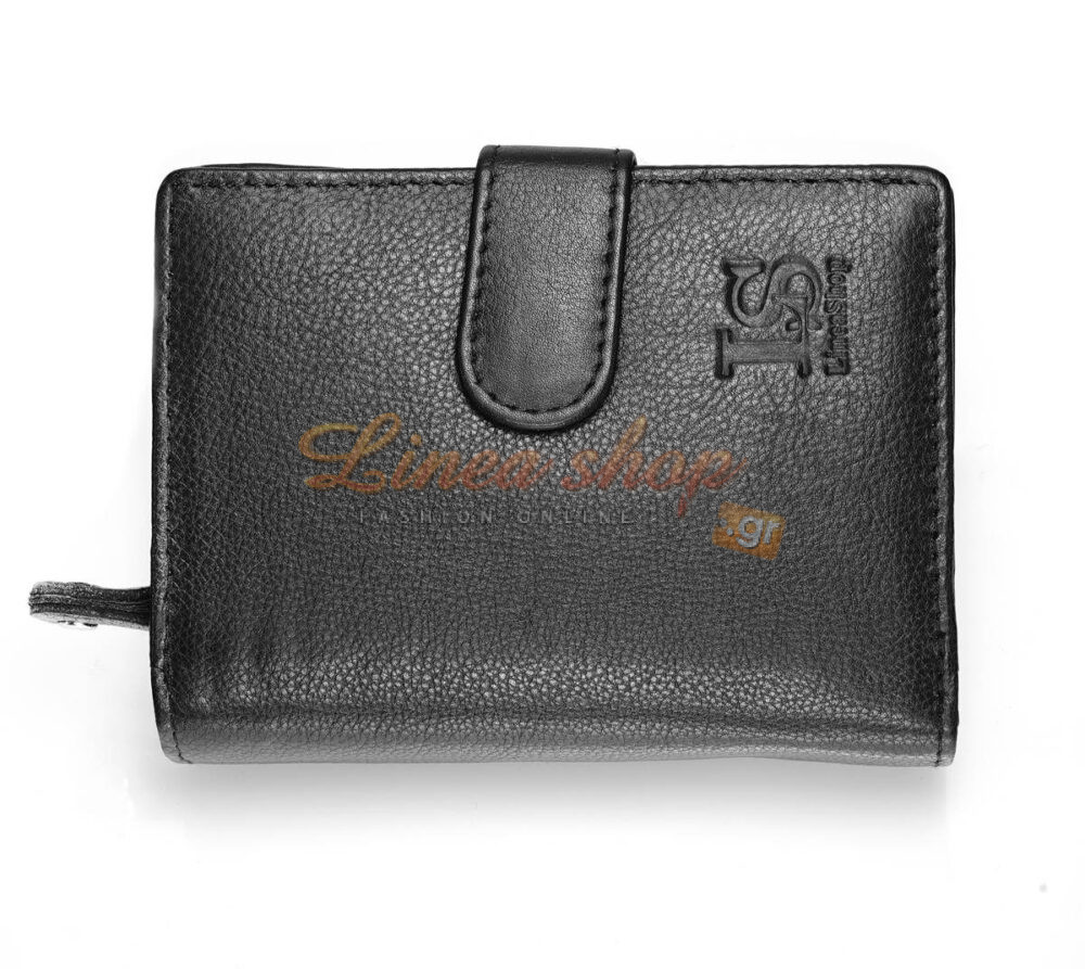 LS 62294 γυναικείο δερμάτινο μικρό πολυθέσιο πορτοφόλι μαύρο