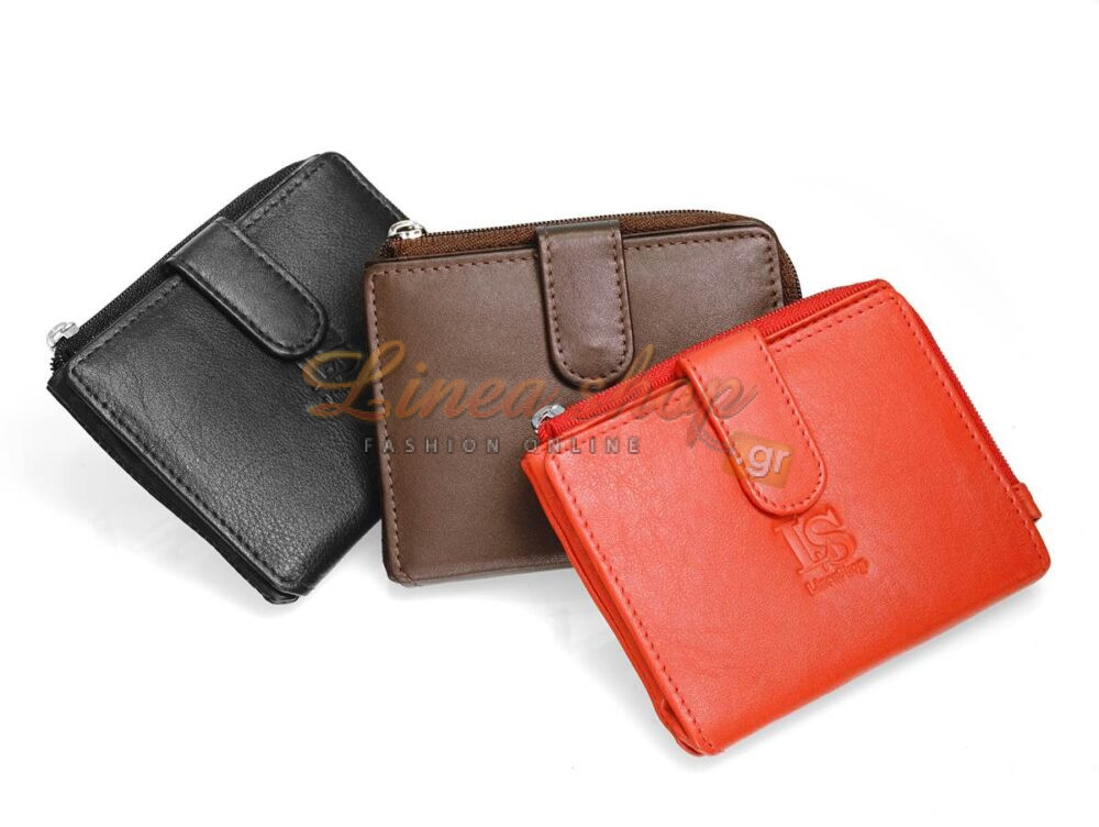 LS 64549 unisex μικρό δερμάτινο πορτοφόλι-καρτοθήκη