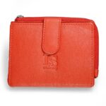 LS 64549 unisex μικρό δερμάτινο πορτοφόλι-καρτοθήκη κόκκινο