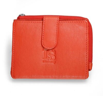 LS 64549 unisex μικρό δερμάτινο πορτοφόλι-καρτοθήκη κόκκινο