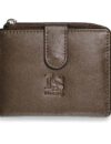 LS 64549 unisex μικρό δερμάτινο πορτοφόλι-καρτοθήκη καφέ