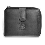 LS 64549 unisex μικρό δερμάτινο πορτοφόλι-καρτοθήκη μαύρο
