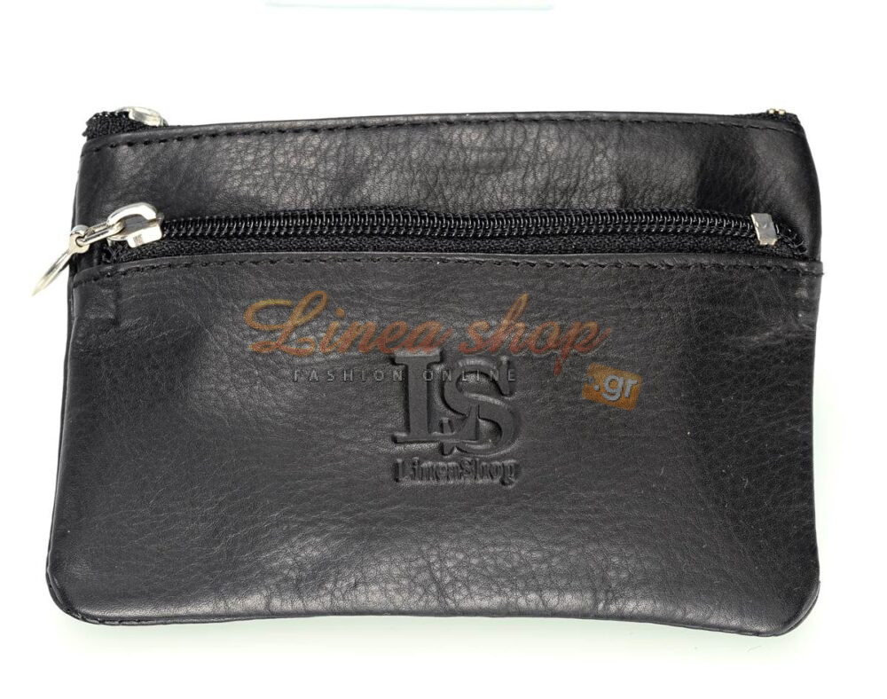 LS 2078 UNISEX Μικρό δερμάτινο πορτοφόλι κερμάτων-κλειδιών καφέ μαύρο