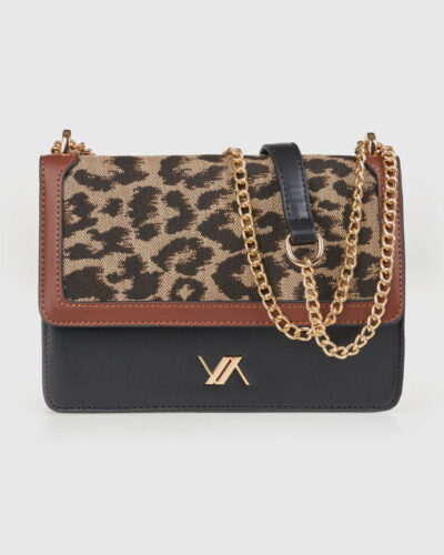 VERDE ΓΥΝΑΙΚΕΙΑ ΤΣΑΝΤΑ ΩΜΟΥ 16-0008310  ANIMAL PRINT ΚΑΦΕ
