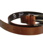 Γυναικεία δερμάτινη ζώνη (στενή 2,5cm)  648022 μπεζ σκούρο