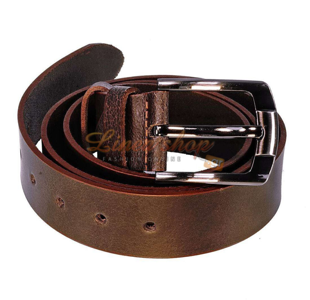 linea 82-2982 unisex δερμάτινη φαρδιά ζώνη ταμπά