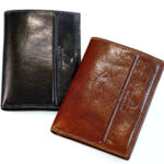 Ανδρικό δερμάτινο πορτοφόλι 711876 μαύρο + κονιακ