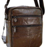 batruggi 162008 ανδρική δερμάτινη τσάντα ώμου, Καφέ
