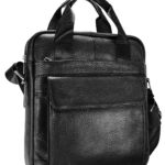 LS 8318 ανδρική δερμάτινη τσάντα μεγάλο μέγεθος (Α4) μαύρη