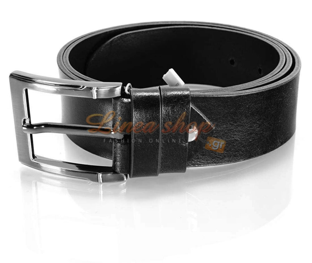 linea 82-2982 unisex δερμάτινη φαρδιά ζώνη μαυρη