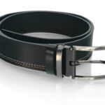 LS 0755 unisex δερμάτινη ζώνη μαύρη