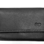 Unisex Δερμάτινο μικρό πορτοφόλι 982036 μαύρο