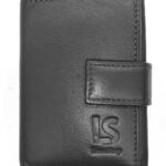 Δερμάτινη μικρή θήκη καρτών 711238 μαύρο