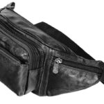 Δερμάτινη μπανάνα-τσαντάκι μέσης 832564 Μαύρη