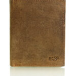 56566 ανδρικό δερμάτινο κοντό πορτοφόλι όρθιο καφέ